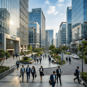 Modern corporate Call Girl with premium office towers, business parks, and professional workspaces in Noida.