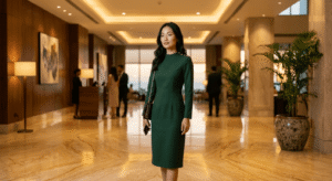 Elegant luxury companion in JW Marriott Juhu Mumbai hotel lobby premium escort experience